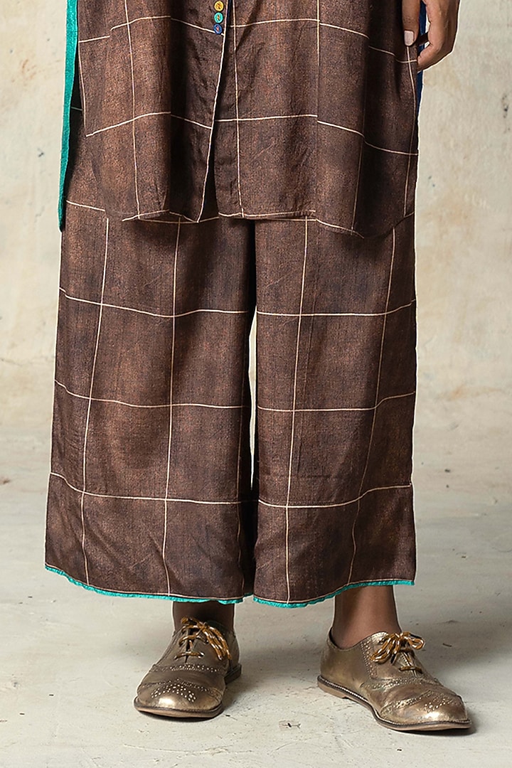 Brown Tussar Kurta Set by Basil Leaf at Pernia's Pop Up Shop
