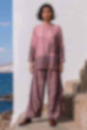 Soft Pink Linen Silk Co-Ord Set by Basil Leaf at Pernia's Pop Up Shop