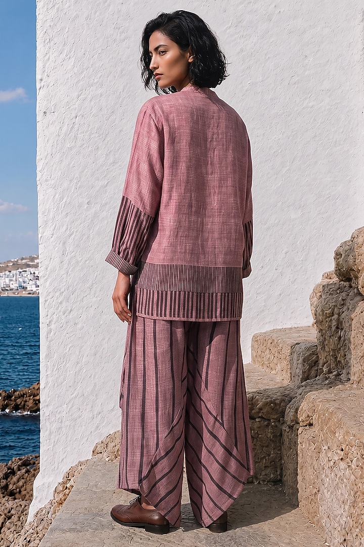 Soft Pink Linen Silk Co-Ord Set by Basil Leaf at Pernia's Pop Up Shop