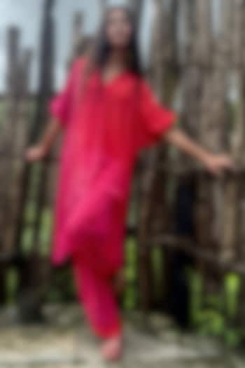 Pink Crepe Co-Ord Set by Basil Leaf at Pernia's Pop Up Shop