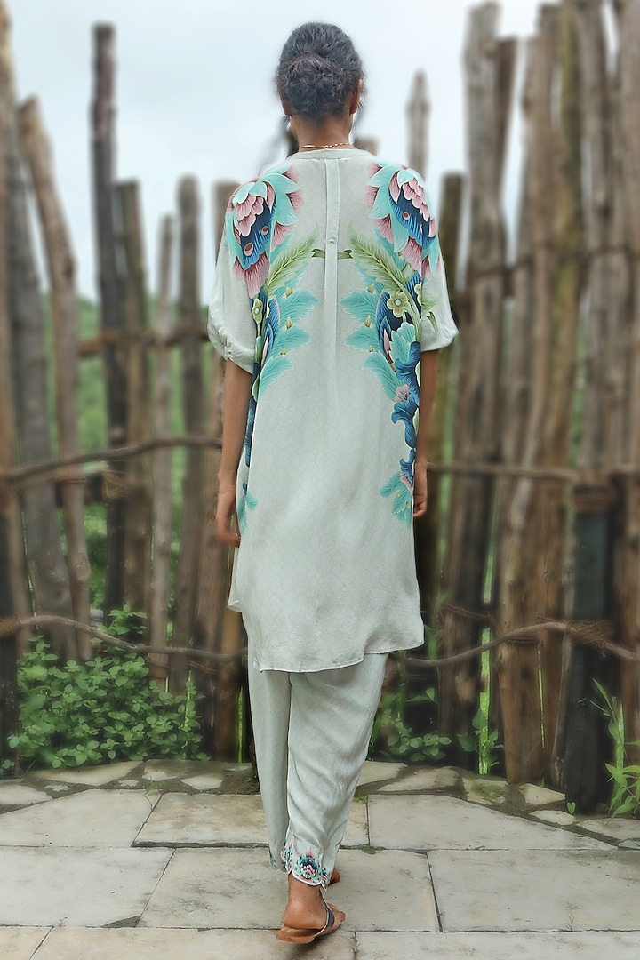Grey Crepe Co-Ord Set by Basil Leaf at Pernia's Pop Up Shop