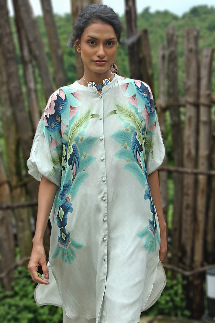 Grey Crepe Co-Ord Set by Basil Leaf at Pernia's Pop Up Shop