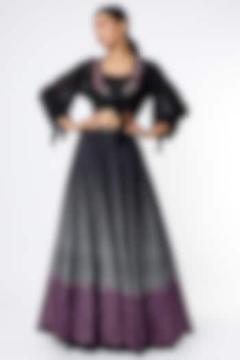 Blue & Pink Tussar Wedding Lehenga Set by Basil Leaf at Pernia's Pop Up Shop