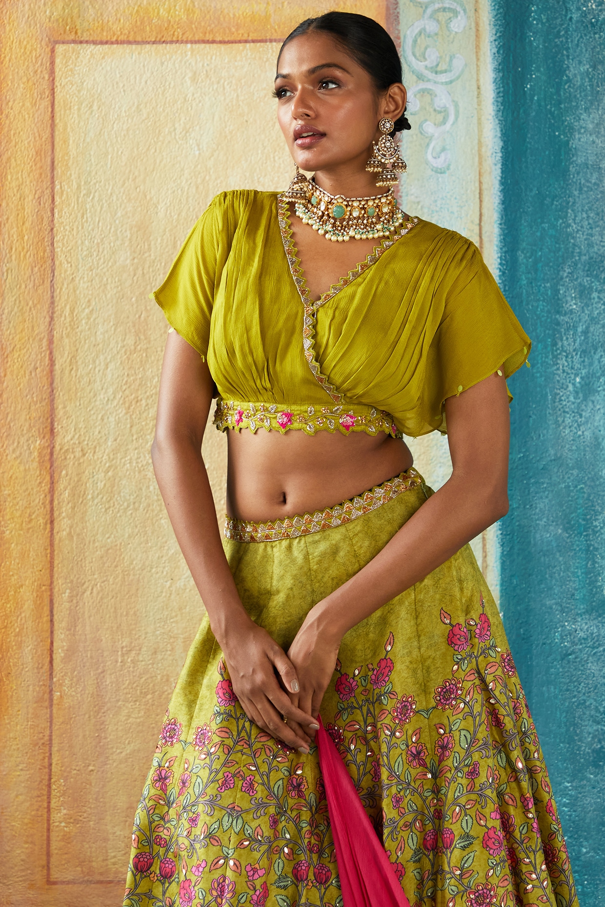 Navy Blue Kaya Printed Lehenga Set | Indian outfits, Fashion, Indian  fashion dresses