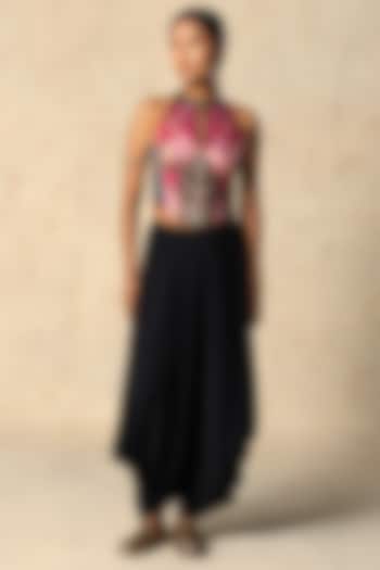 Black Lycra Knit Pant Set by Basil Leaf at Pernia's Pop Up Shop