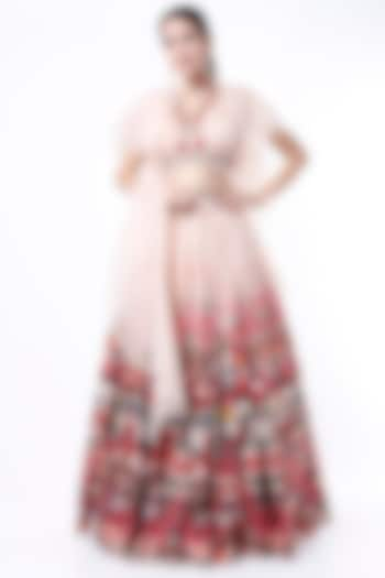 Beige Printed Wedding Lehenga Set by Basil Leaf at Pernia's Pop Up Shop