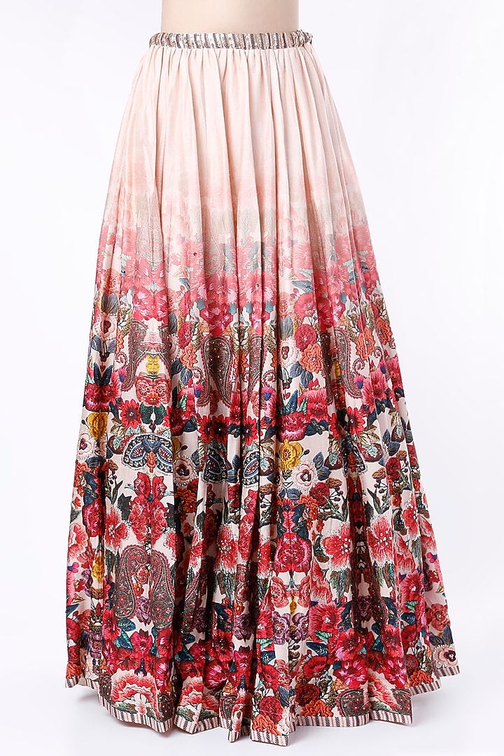 Beige Printed Wedding Lehenga Set by Basil Leaf at Pernia's Pop Up Shop