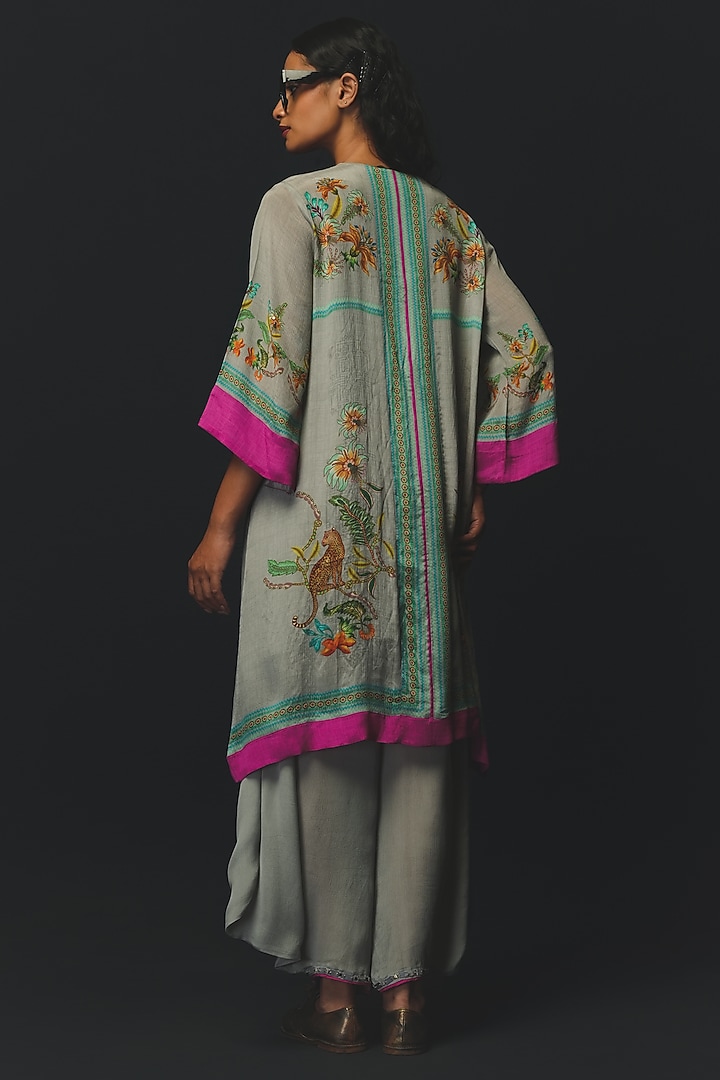 Grey Chiffon Co-Ord Set by Basil Leaf at Pernia's Pop Up Shop