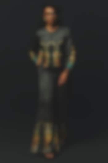 Charcoal Linen Satin Co-Ord Set by Basil Leaf at Pernia's Pop Up Shop