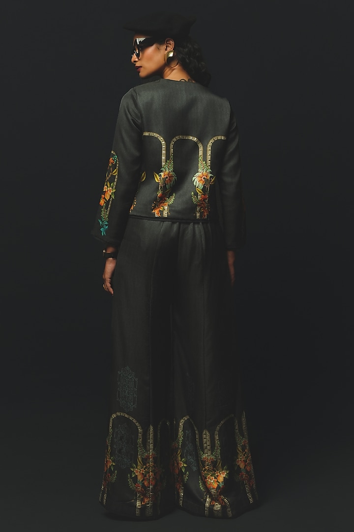Charcoal Linen Satin Co-Ord Set by Basil Leaf at Pernia's Pop Up Shop