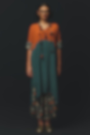 Blue Crepe Textured Tunic Set by Basil Leaf at Pernia's Pop Up Shop