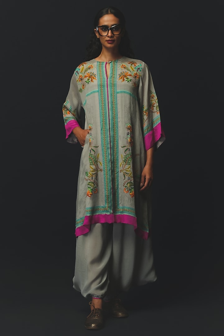 Grey Chiffon Co-Ord Set by Basil Leaf at Pernia's Pop Up Shop