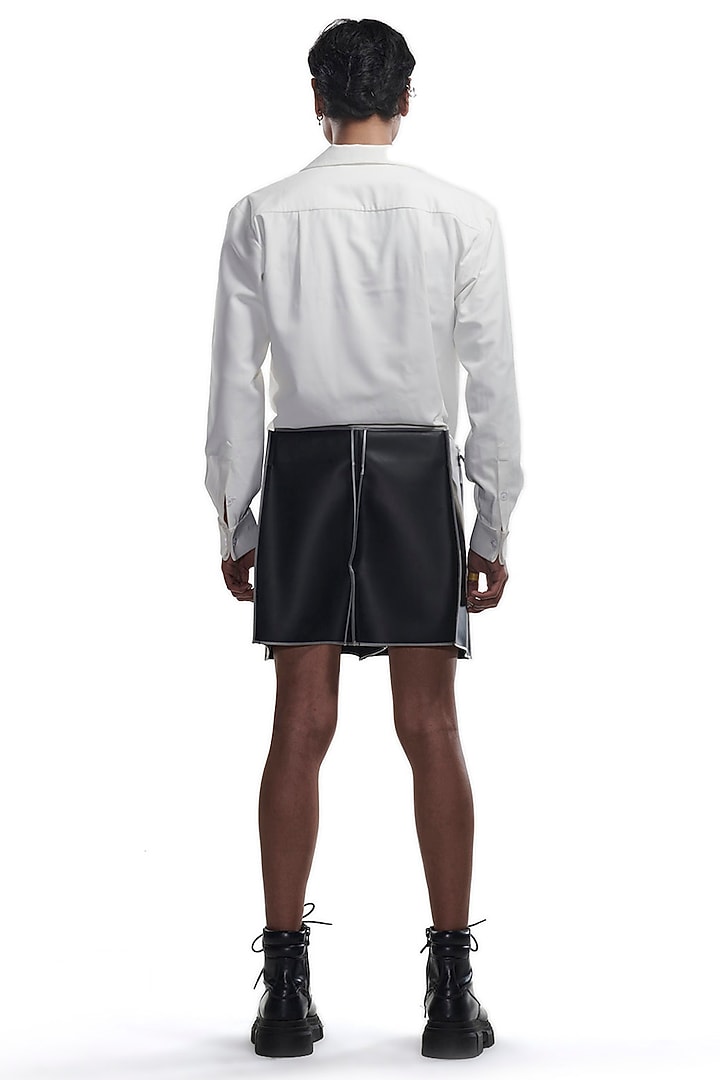 White Stretch Crepe Wedding Shirt by BLONI MEN at Pernia's Pop Up Shop