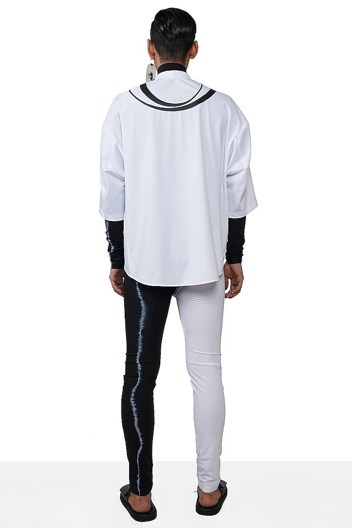 White & Black Econyl Printed Pants by BLONI MEN at Pernia's Pop Up Shop