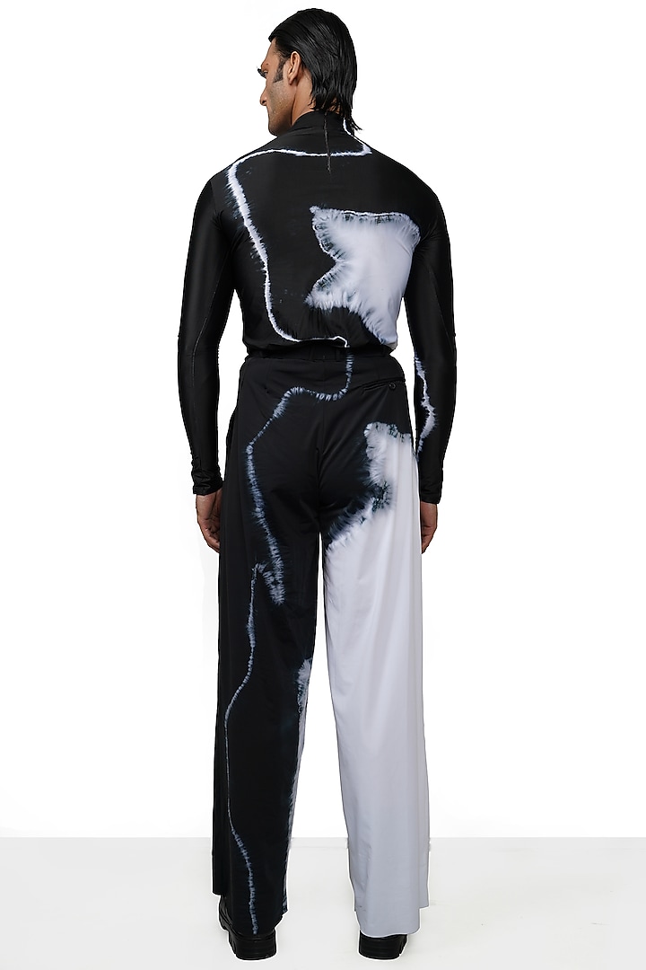 Black & White Econyl Tie-Dye Trousers by BLONI MEN at Pernia's Pop Up Shop