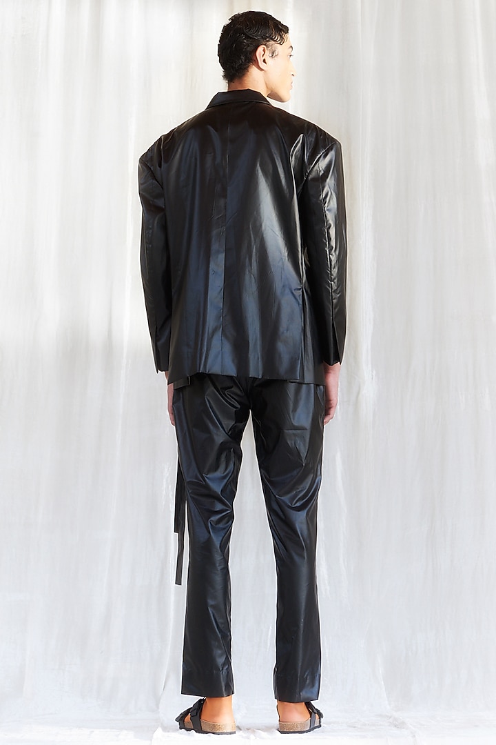 Black Jacket With Extended Shoulders by BLONI MEN at Pernia's Pop Up Shop
