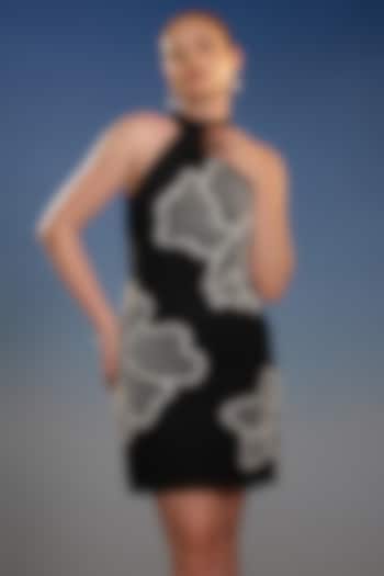 Black Mesh Sequin Embellished Bodycon Mini Vacation Dress by BLING EMPIRE at Pernia's Pop Up Shop