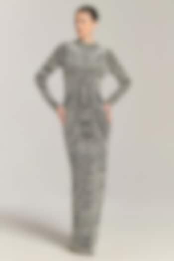 Black Mesh Bead Embroidered Engagement Gown by BLING EMPIRE at Pernia's Pop Up Shop