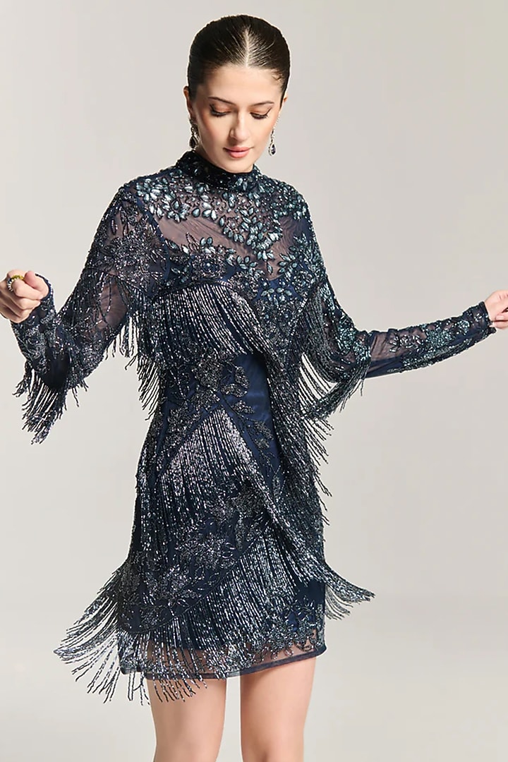 beaded vacation dress Primavera Couture 4206 Strapless Scoop Neckline Cocktail Dress Beaded Ruched Skirt Slit Teal / 4