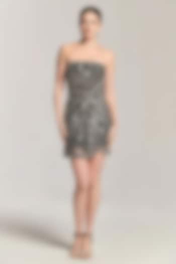 Black Mesh Mini Vacation Dress by BLING EMPIRE at Pernia's Pop Up Shop