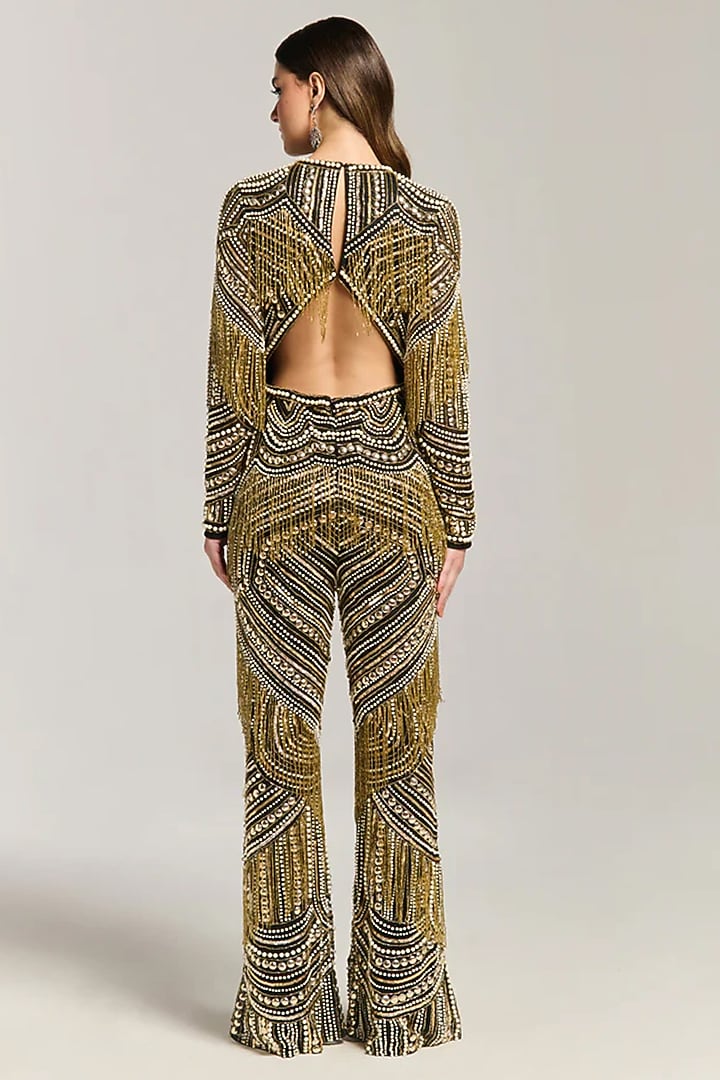 Multi-Colored Mesh Sequin Embellished Jumpsuit by BLING EMPIRE at Pernia's Pop Up Shop