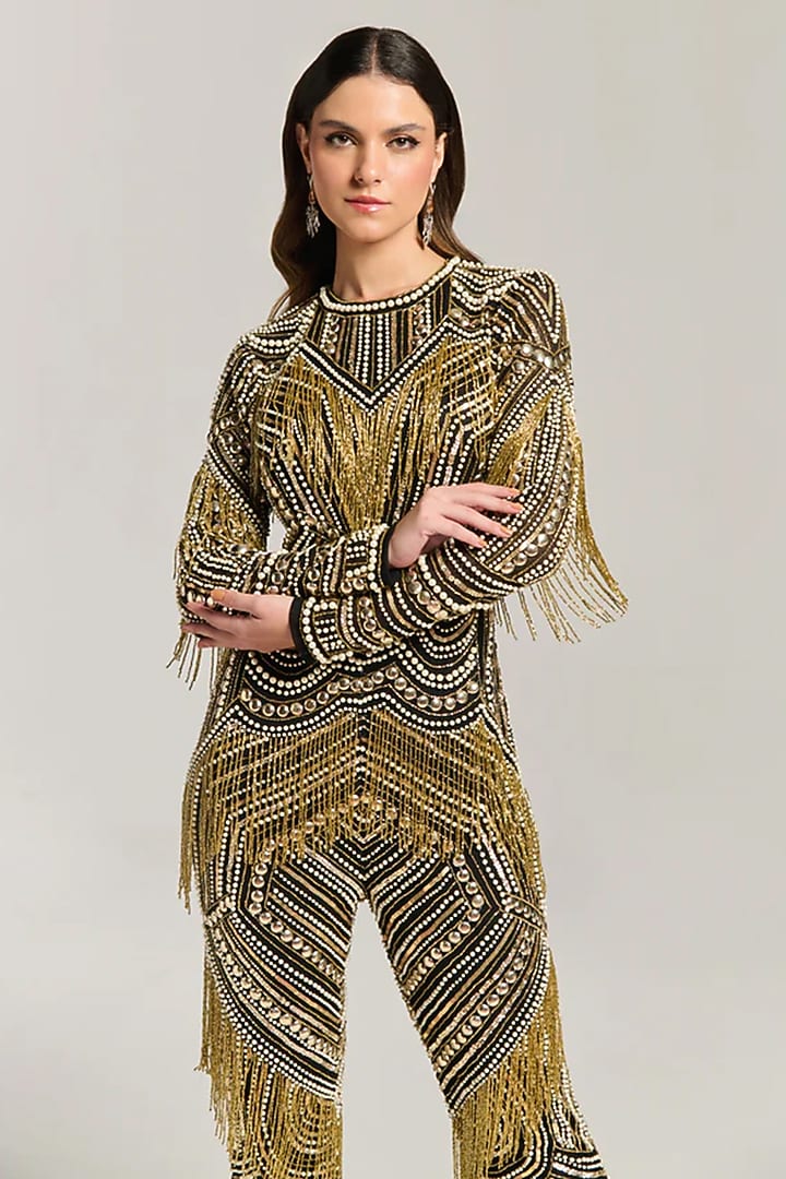 Multi-Colored Mesh Sequin Embellished Jumpsuit by BLING EMPIRE at Pernia's Pop Up Shop