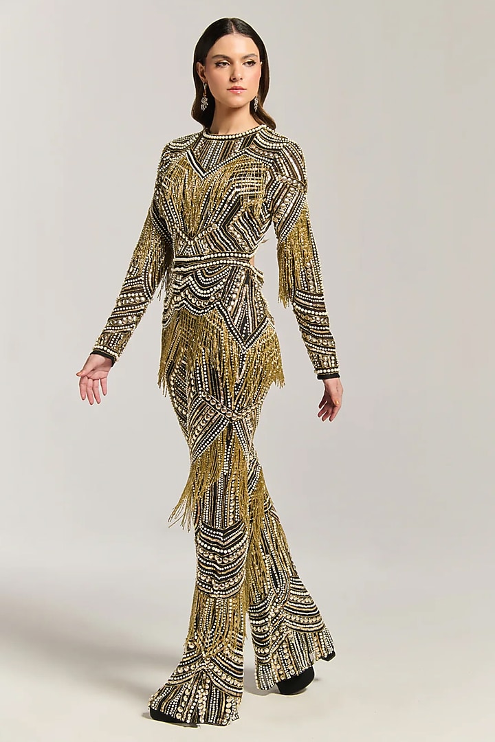 Multi-Colored Mesh Sequin Embellished Jumpsuit by BLING EMPIRE at Pernia's Pop Up Shop