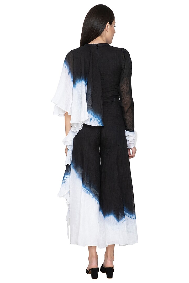 Black Draped Tie-Dye Jumpsuit by BLONI at Pernia's Pop Up Shop