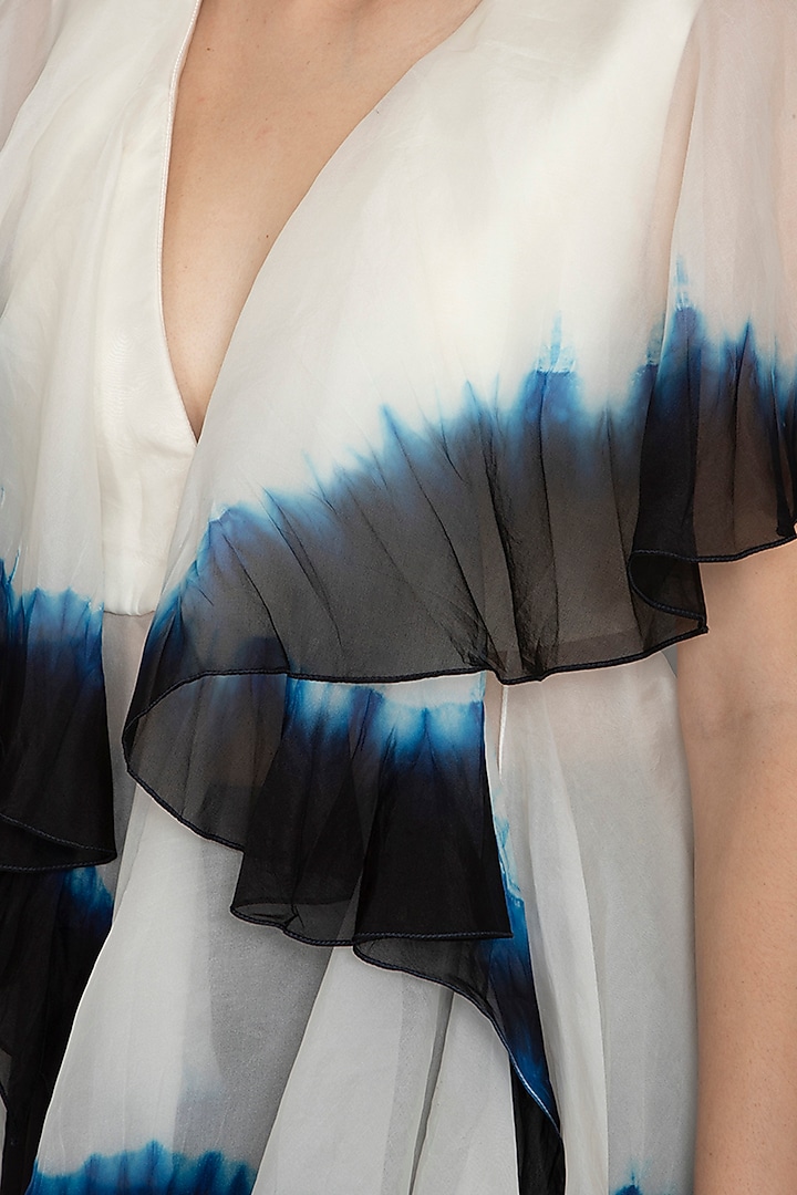 White Tie-Dye Layered Top With Pants by BLONI at Pernia's Pop Up Shop