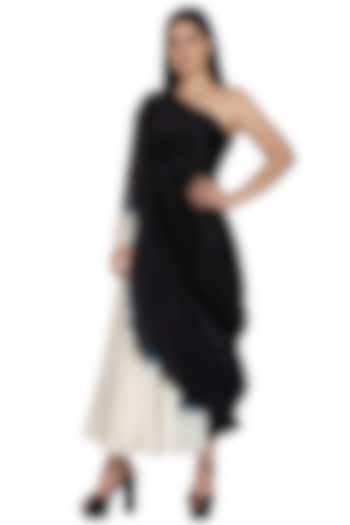 Black Tie-Dye Asymmetrical Dress by BLONI
