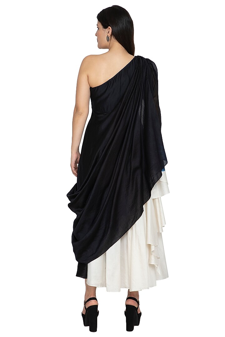 Black Tie-Dye Asymmetrical Cocktail Dress by BLONI at Pernia's Pop Up Shop