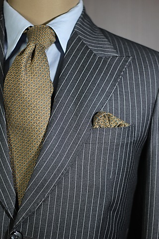 Khaki Cashmere Wool Patterned Tie & Pocket Square (Set of 2) by Blaqhorse