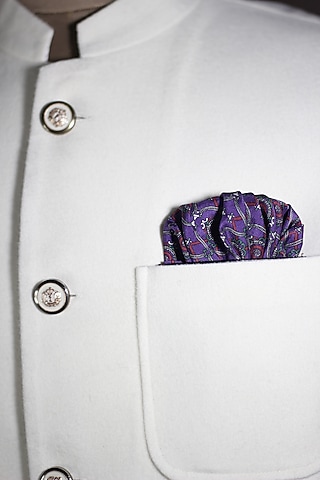Purple & Maroon Italian Silk Printed Pocket Square by Blaqhorse