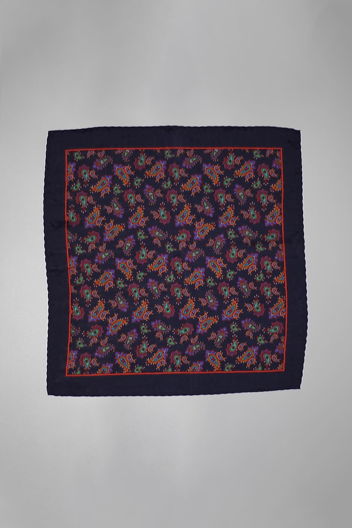 Multi-Colored Italian Silk Paisley Printed Pocket Square by Blaqhorse at Pernia's Pop Up Shop