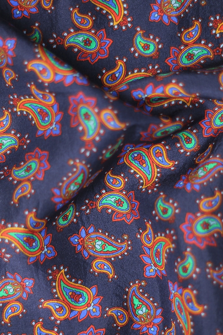 Multi-Colored Italian Silk Paisley Printed Pocket Square by Blaqhorse at Pernia's Pop Up Shop