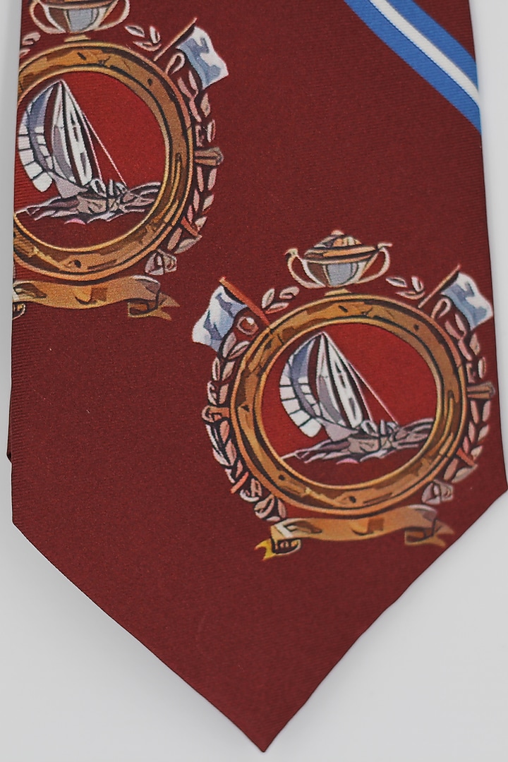 Maroon & Blue Madder Silk Spun Nautical Tie Set by Blaqhorse at Pernia's Pop Up Shop