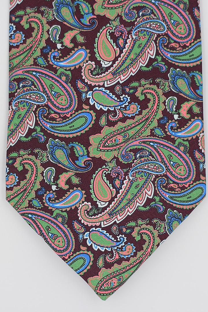 Multi-Colored Madder Silk Spun Paisley Tie Set by Blaqhorse at Pernia's Pop Up Shop