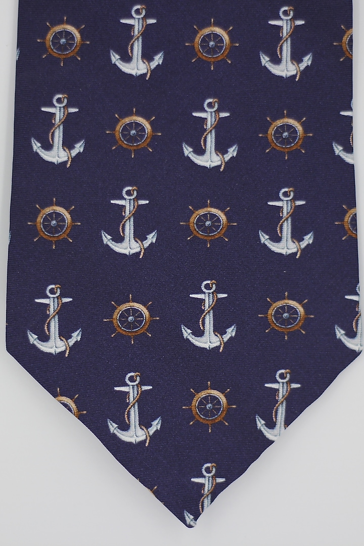 Navy Blue Madder Silk Spun Horse Sleigh Tie Set by Blaqhorse at Pernia's Pop Up Shop
