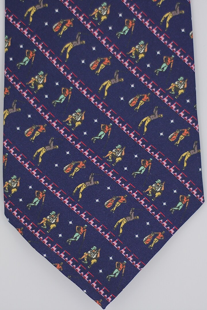 Navy Madder Silk Spun Golfer Tie Set by Blaqhorse at Pernia's Pop Up Shop