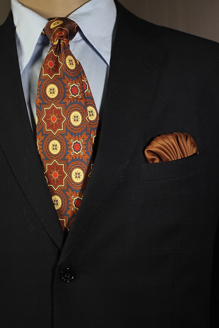 Rust Madder Silk Spun Haniya Tie Set by Blaqhorse at Pernia's Pop Up Shop