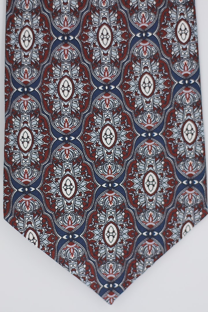 Navy & Maroon Madder Silk Spun Gothic Tie Set by Blaqhorse at Pernia's Pop Up Shop