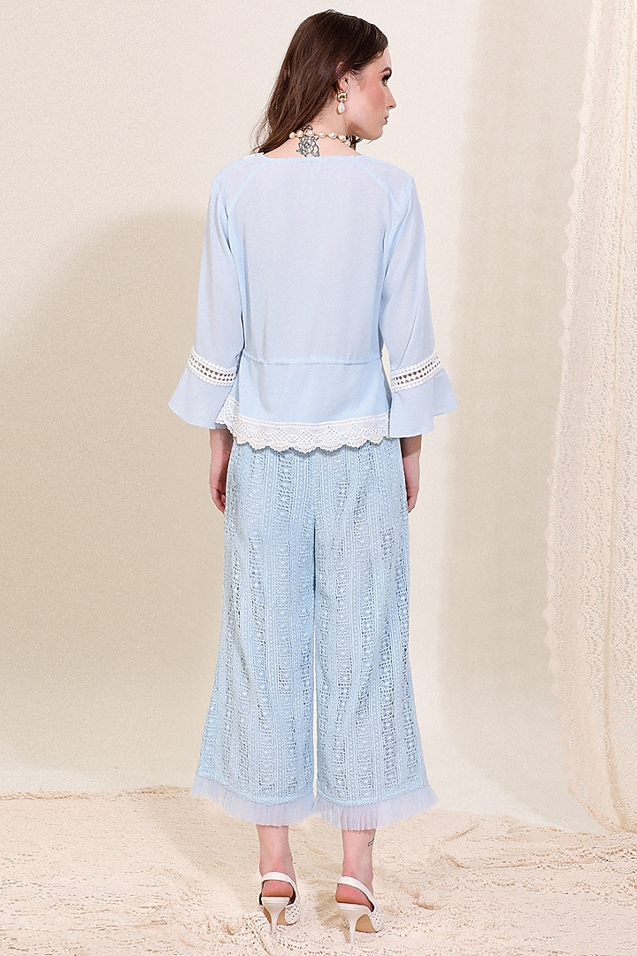 Wispy Blue Crochet Shorts With Top by Blush & M at Pernia's Pop Up Shop