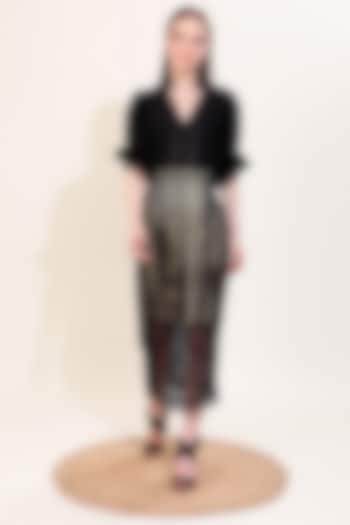Black Crochet Pencil Skirt Set by Blush & M