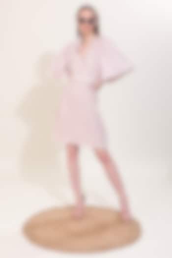 Blush Pink Midi Wrap Summer Dress by Blush & M at Pernia's Pop Up Shop