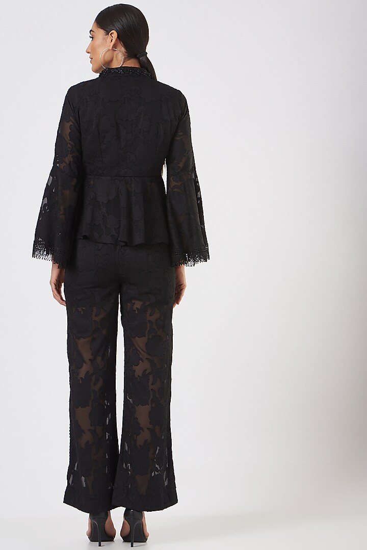 Black Jacquard Co-Ord Set by Blush & M at Pernia's Pop Up Shop