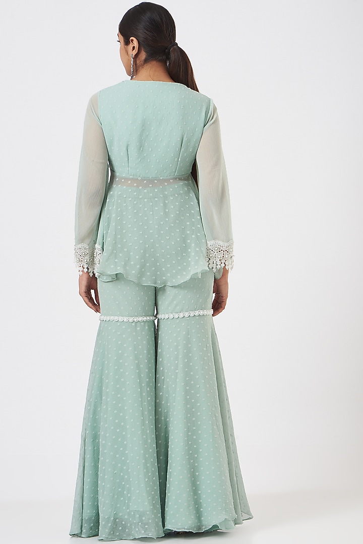 Mint Green Georgette Kurta Set by Blush & M at Pernia's Pop Up Shop