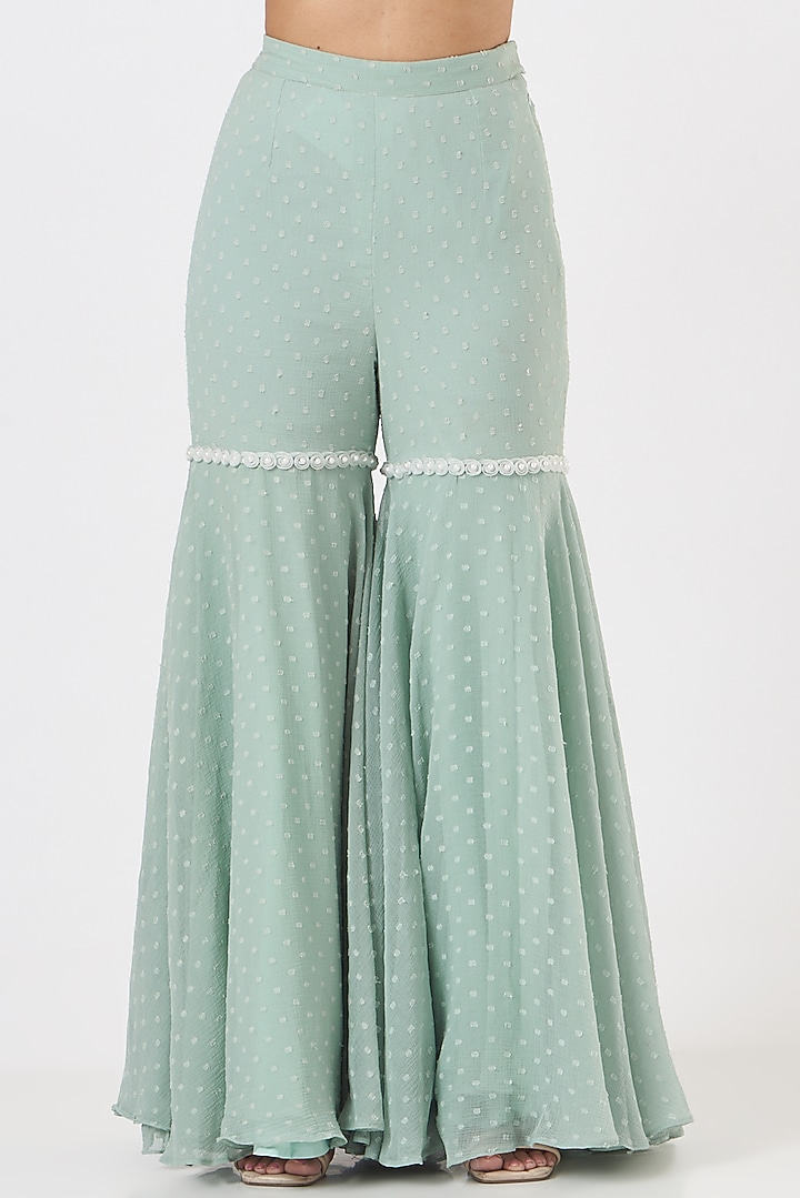 Mint Green Georgette Kurta Set by Blush & M at Pernia's Pop Up Shop