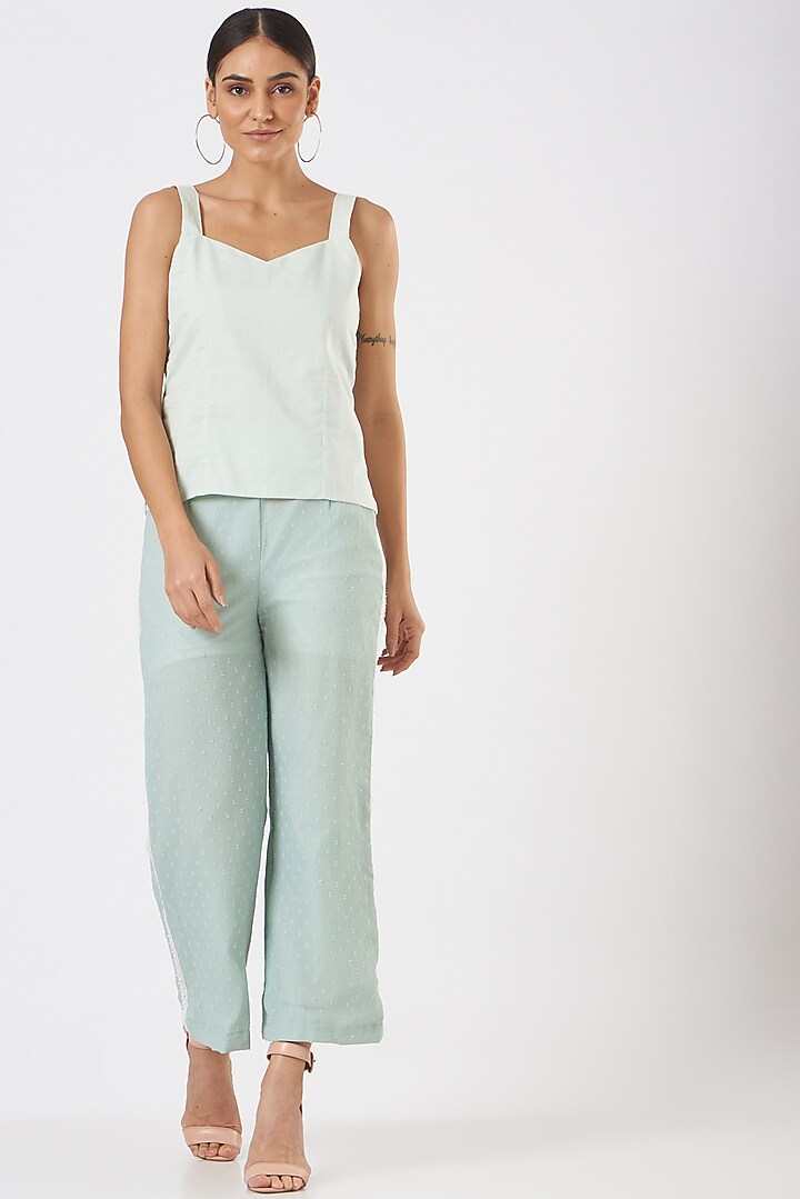 Mint Green Printed Co-Ord Set by Blush & M at Pernia's Pop Up Shop