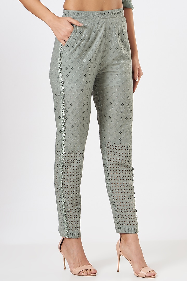 Olive Green Printed Co-Ord Set by Blush & M at Pernia's Pop Up Shop
