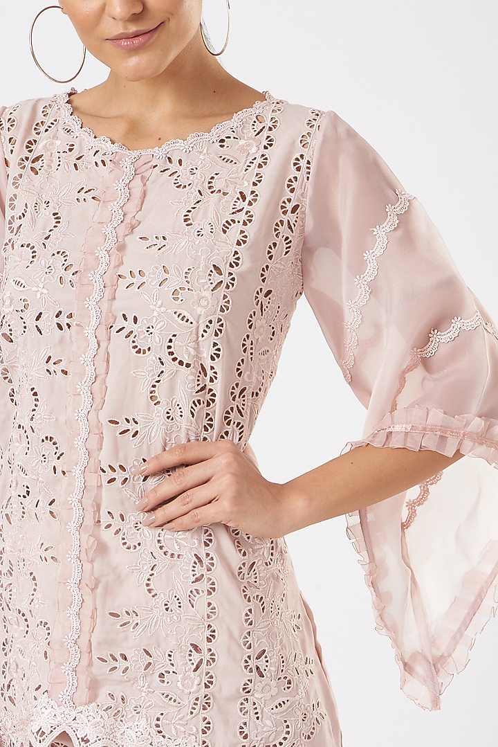 Blush Pink Embroidered Co-Ord Set by Blush & M at Pernia's Pop Up Shop
